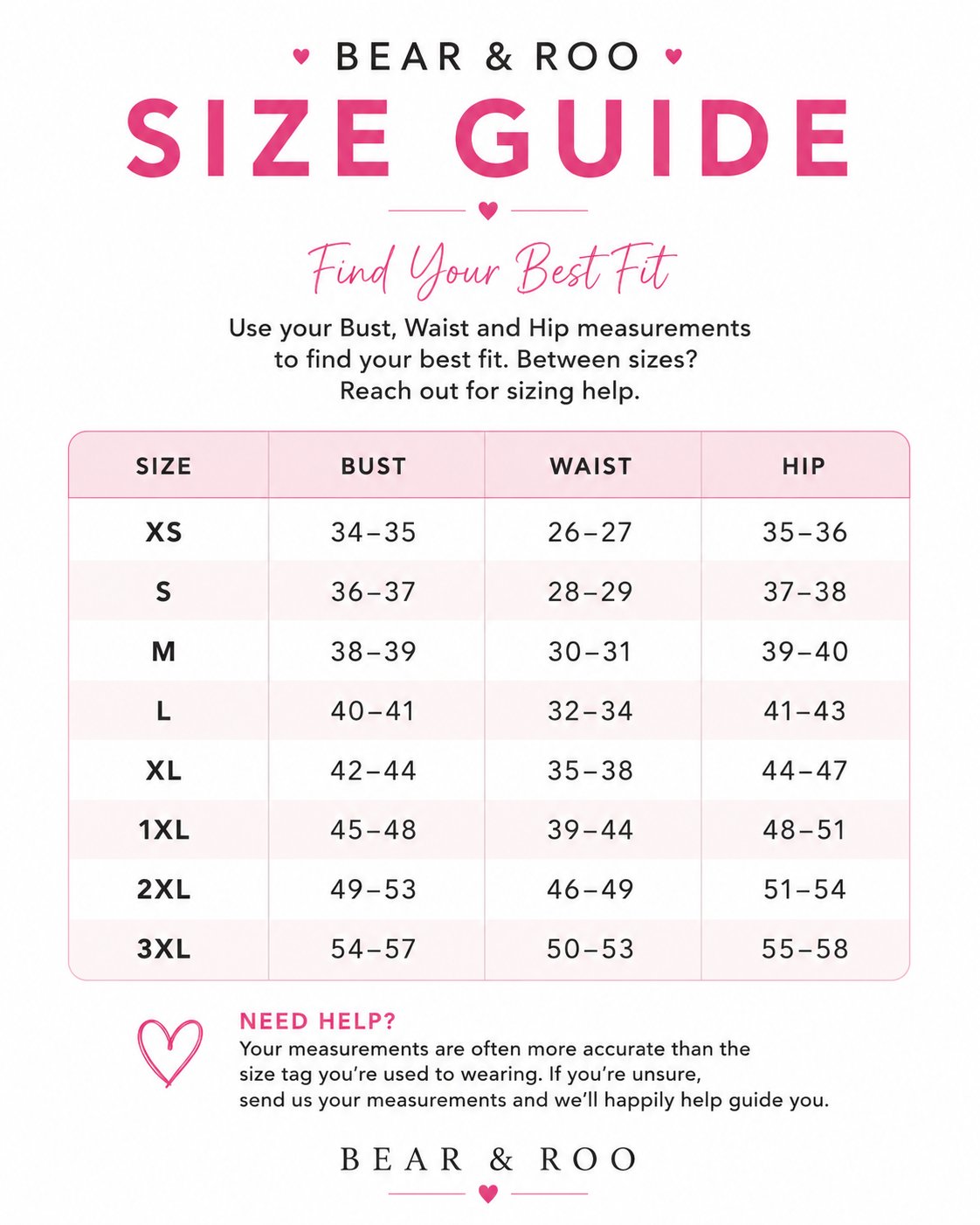 Finding Your Perfect Fit: A Guide to the New Bear & Roo Size Guide