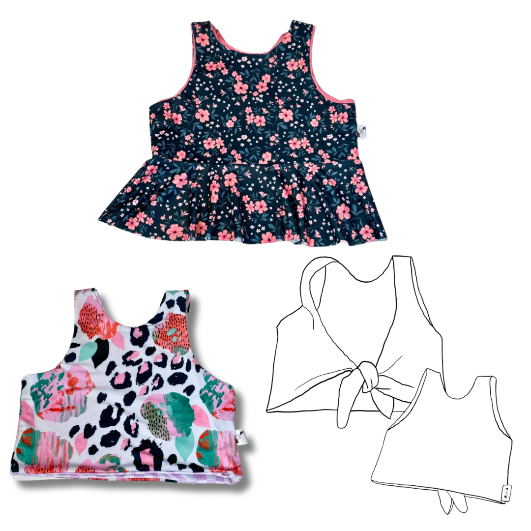 Lil Waterfront Reverse Crop / Peplum {colour options available}