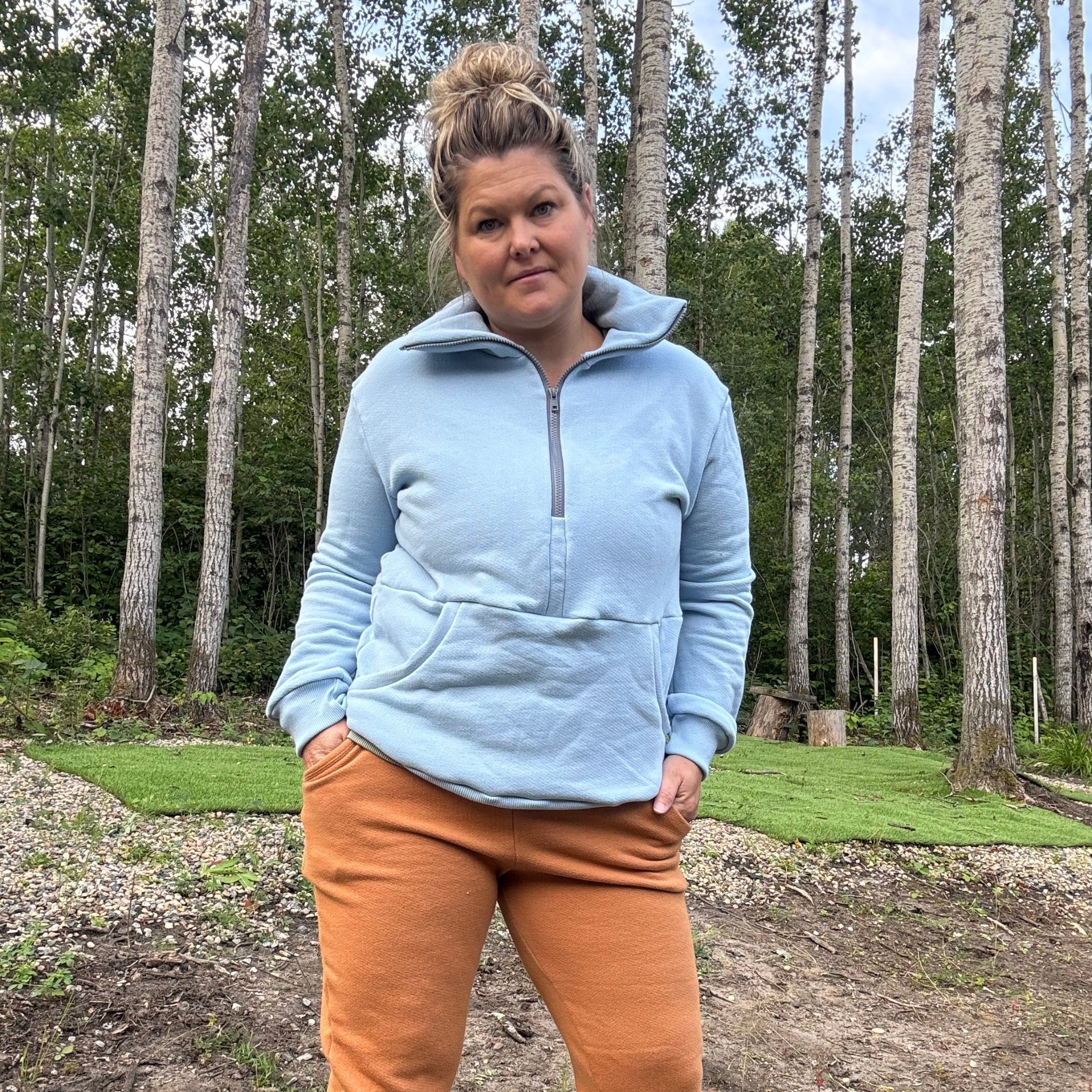 cozy pullovers high collar neck 1/2 pullover