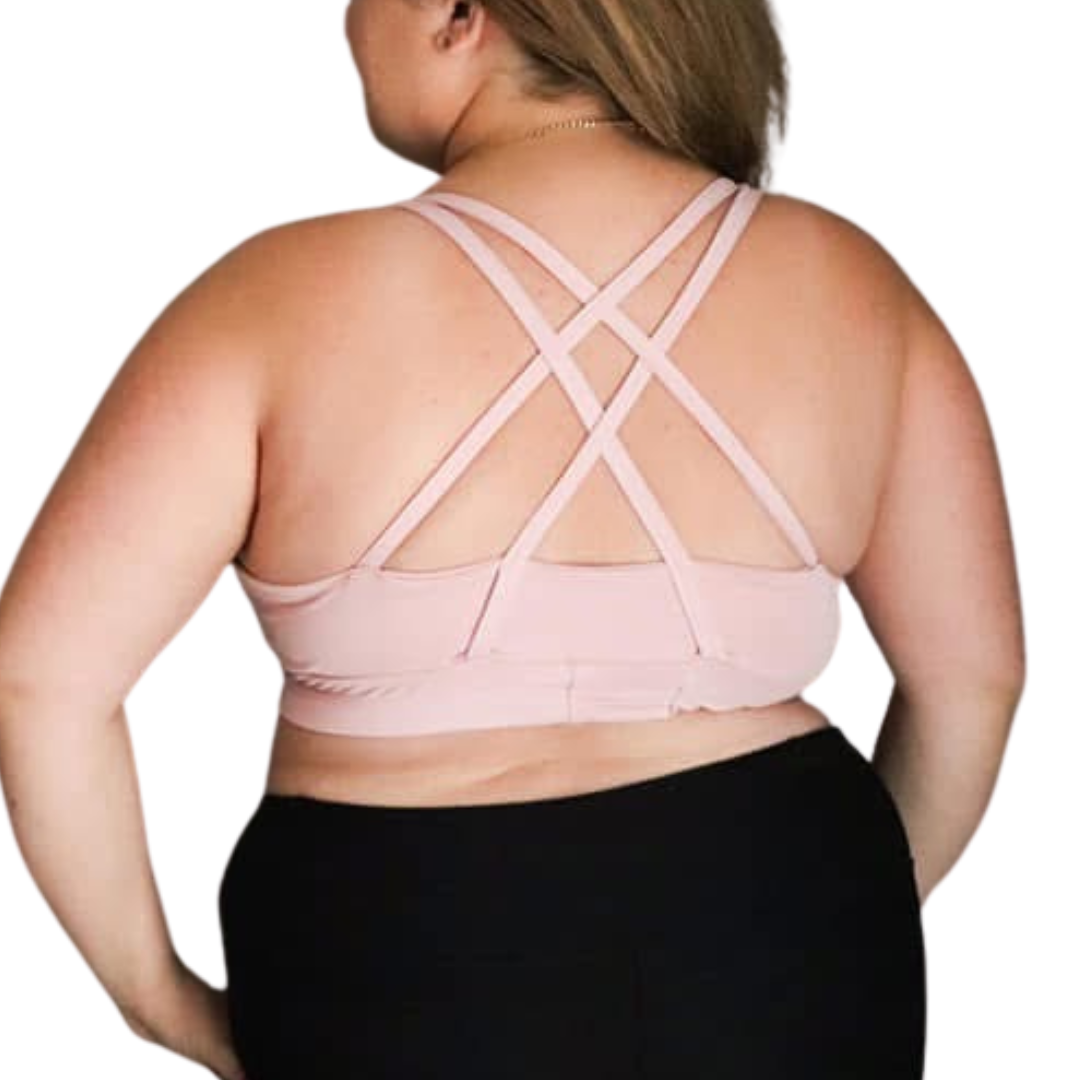 strappy plus size bra for full figured women